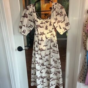 MANGO Cowboy Western Midi Dress XXS